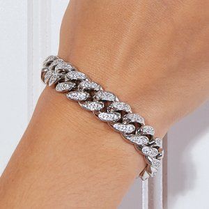 GNJ MANUFACTURING Curb Chain Bracelet in Silver
